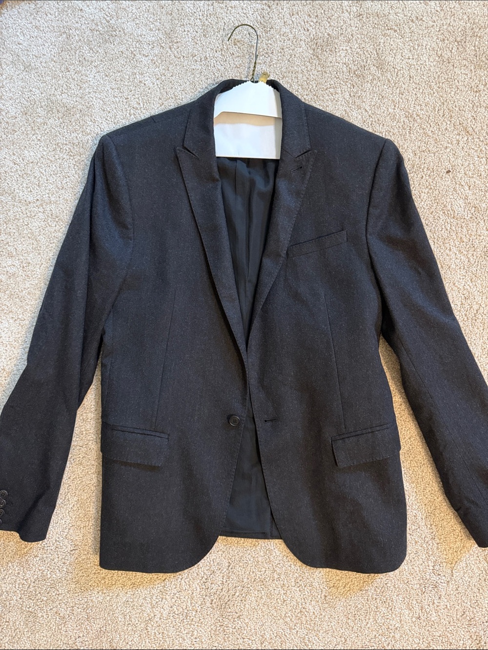 All Saints Men's Charcoal Gray Single-Breasted Blazer
